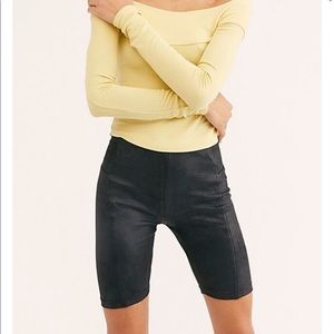 Free People Suede Bike Shorts